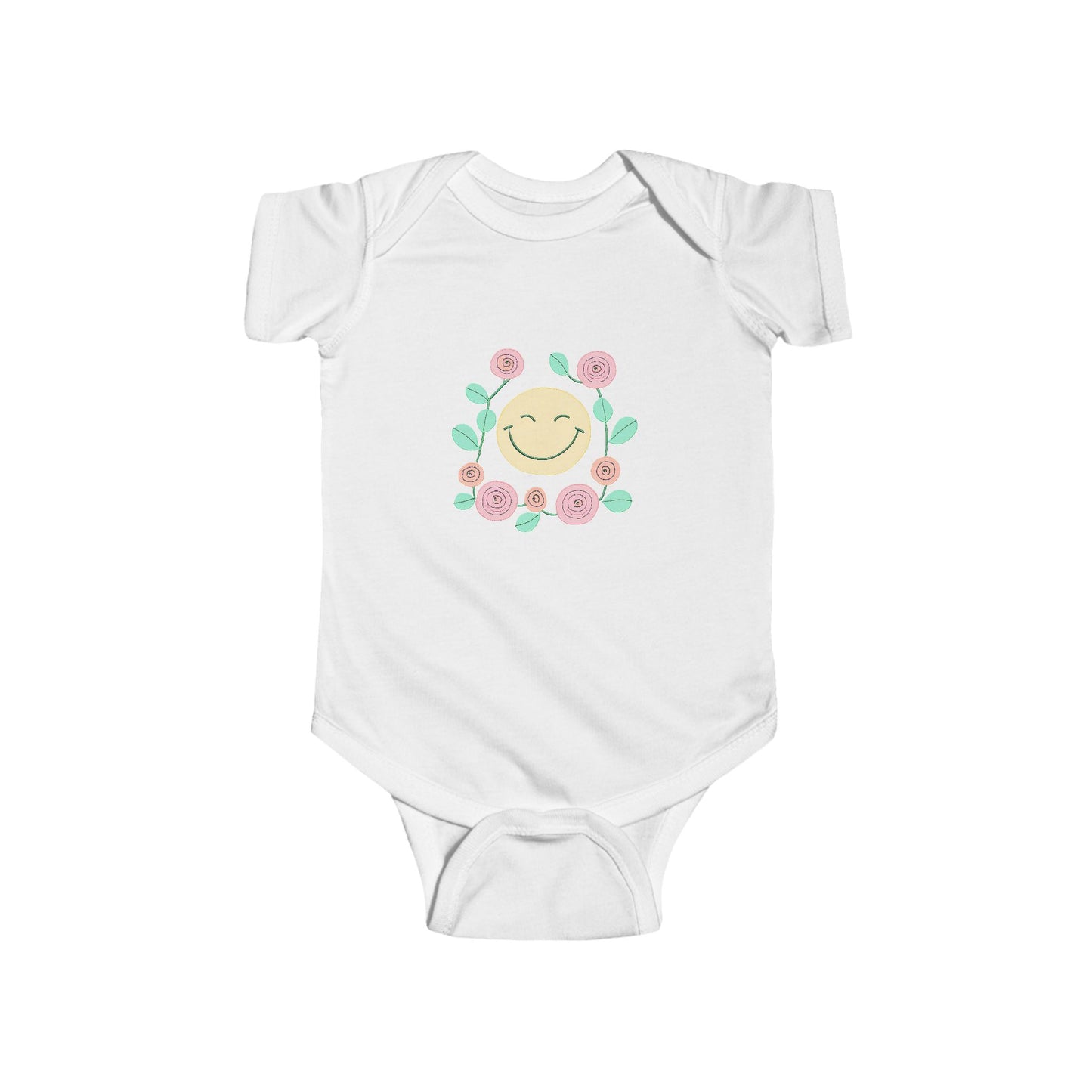 Smiling Face Floral Infant Outfit