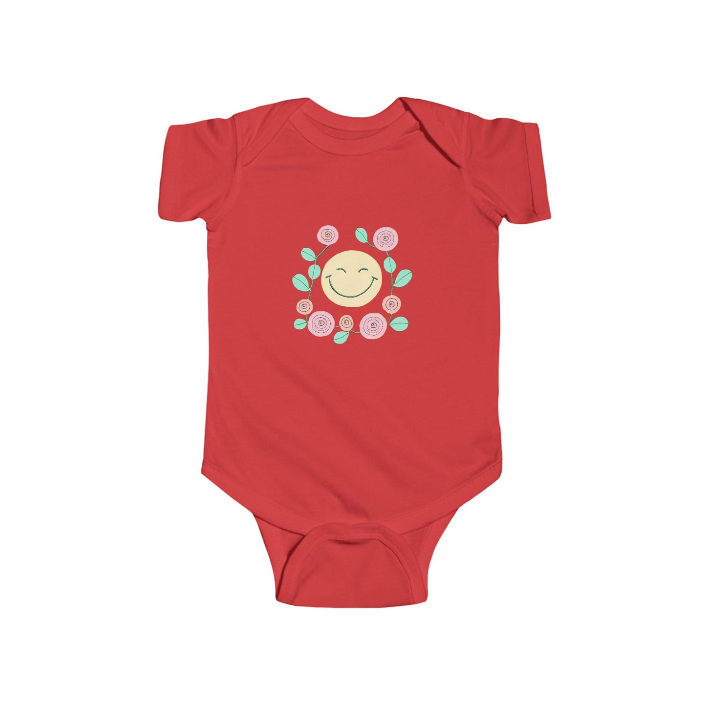 Smiling Face Floral Infant Outfit