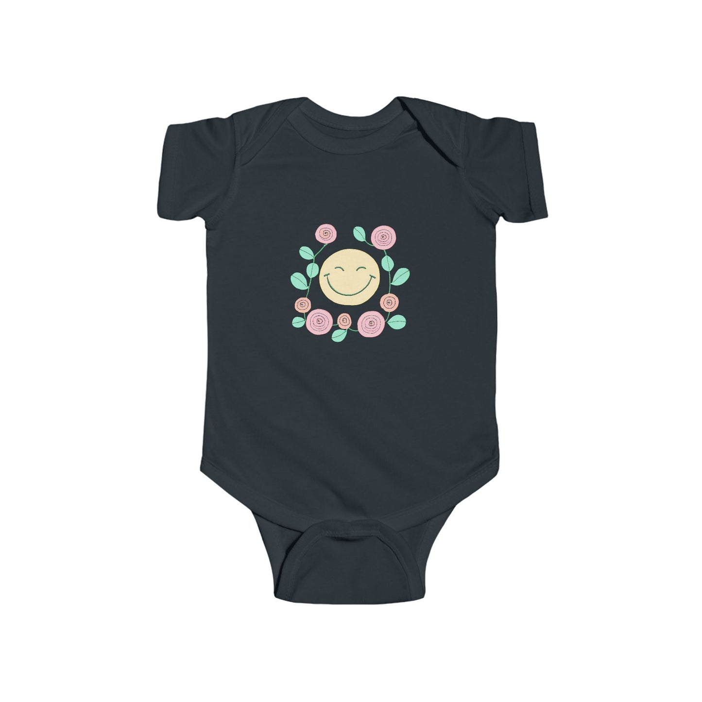 Smiling Face Floral Infant Outfit