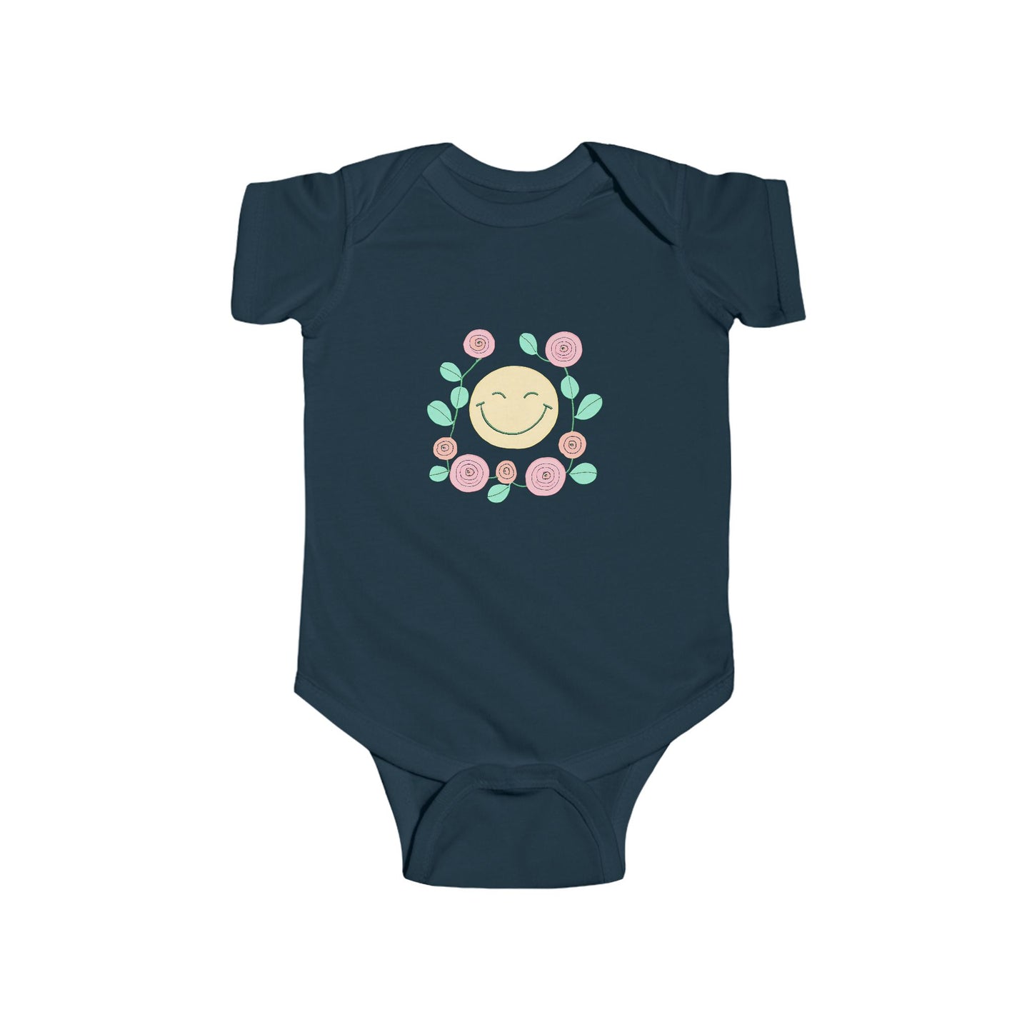 Smiling Face Floral Infant Outfit