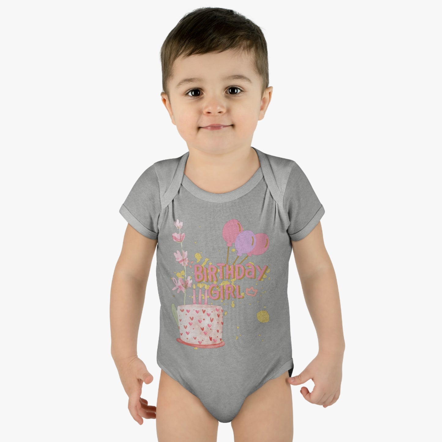 Birthday Girl Baby Rib Bodysuit