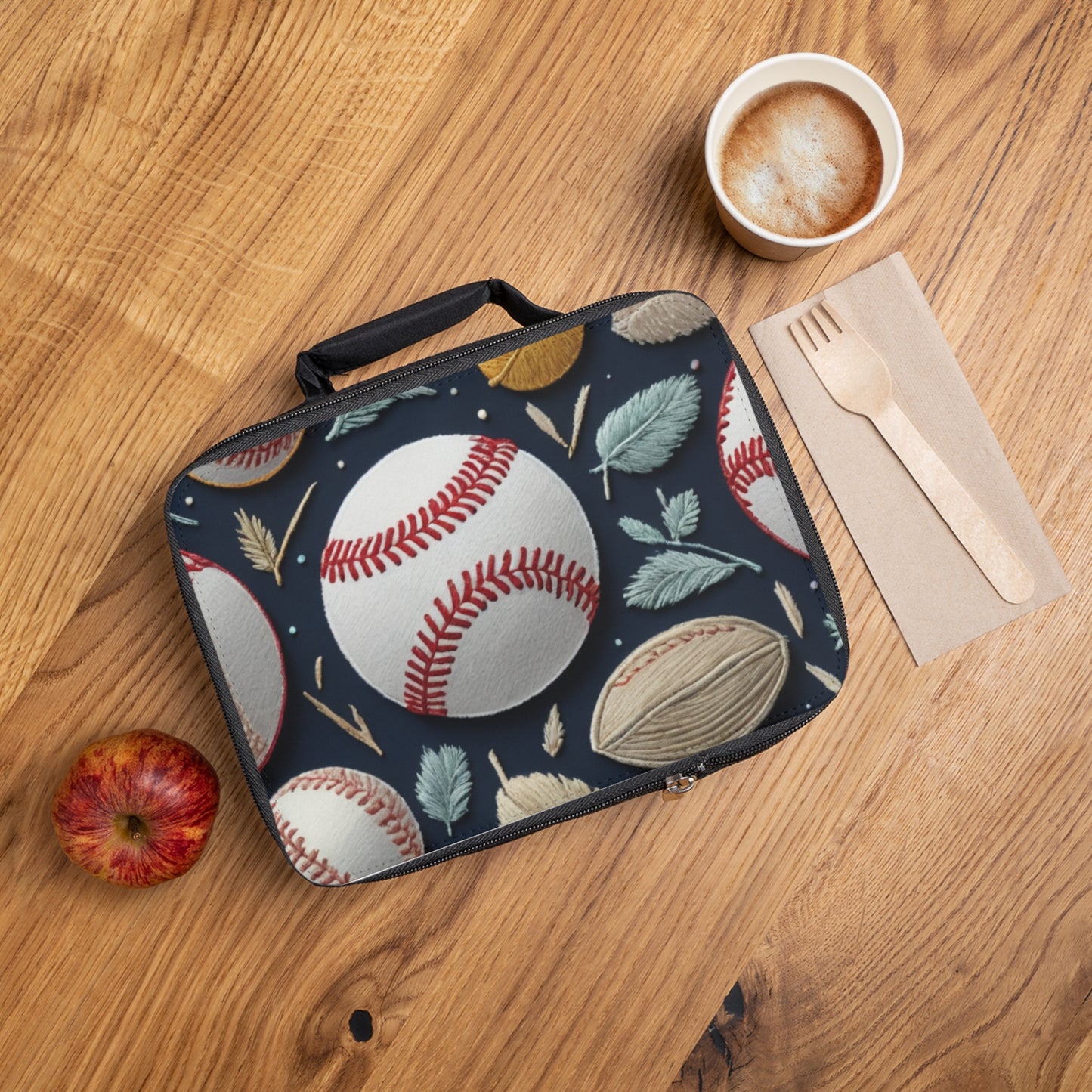 Baseball Balls Insulated Lunch Bag