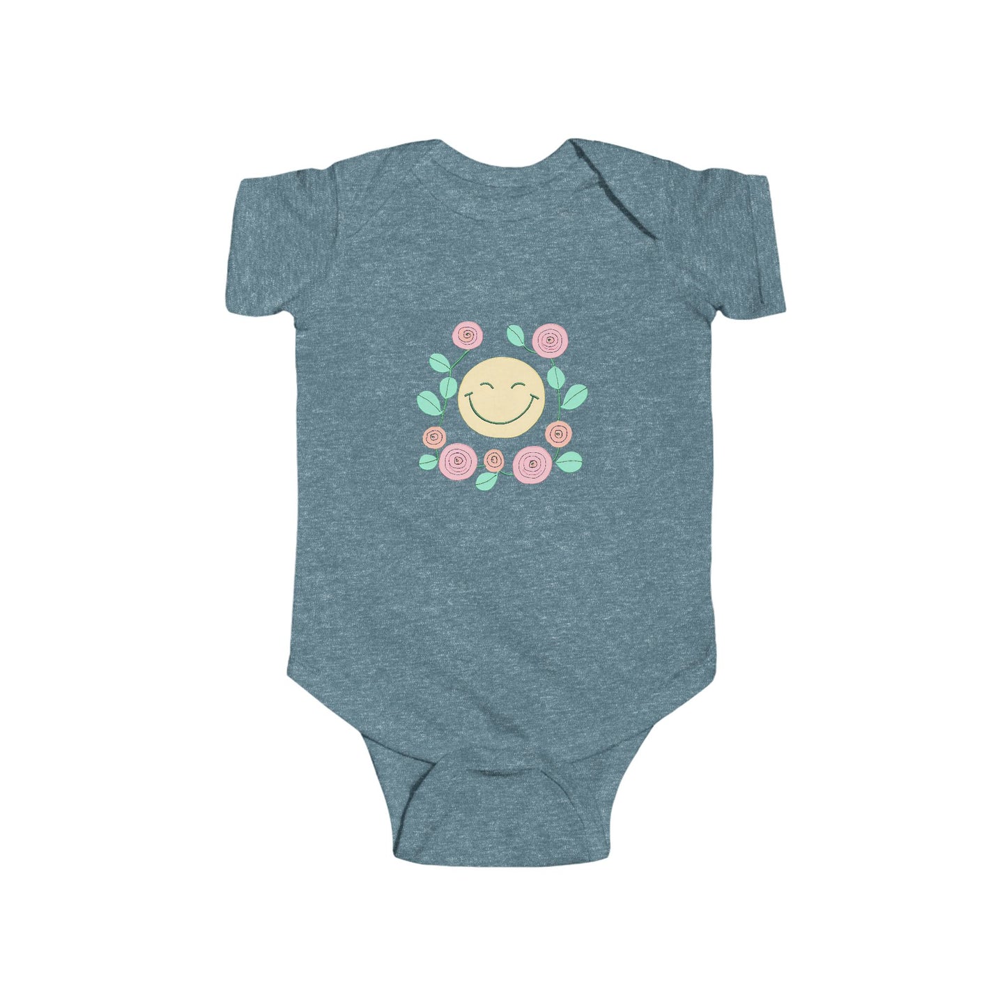 Smiling Face Floral Infant Outfit