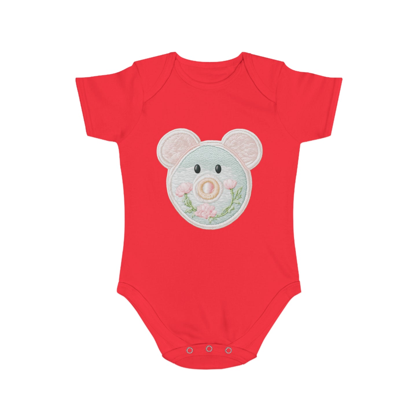 Pink/ Blue Pacifier Girl Short Sleeve Baby Bodysuit