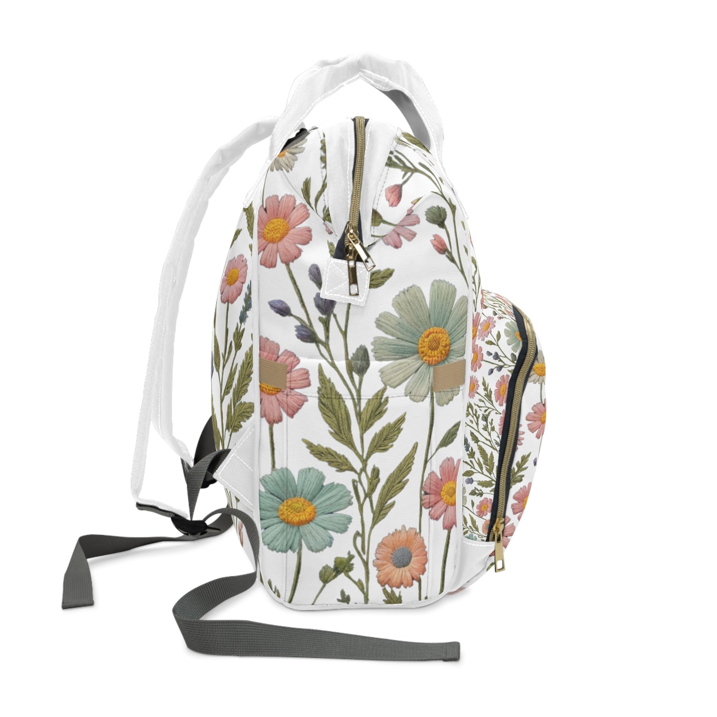 Summer Flowers Multifunctional Diaper Backpack