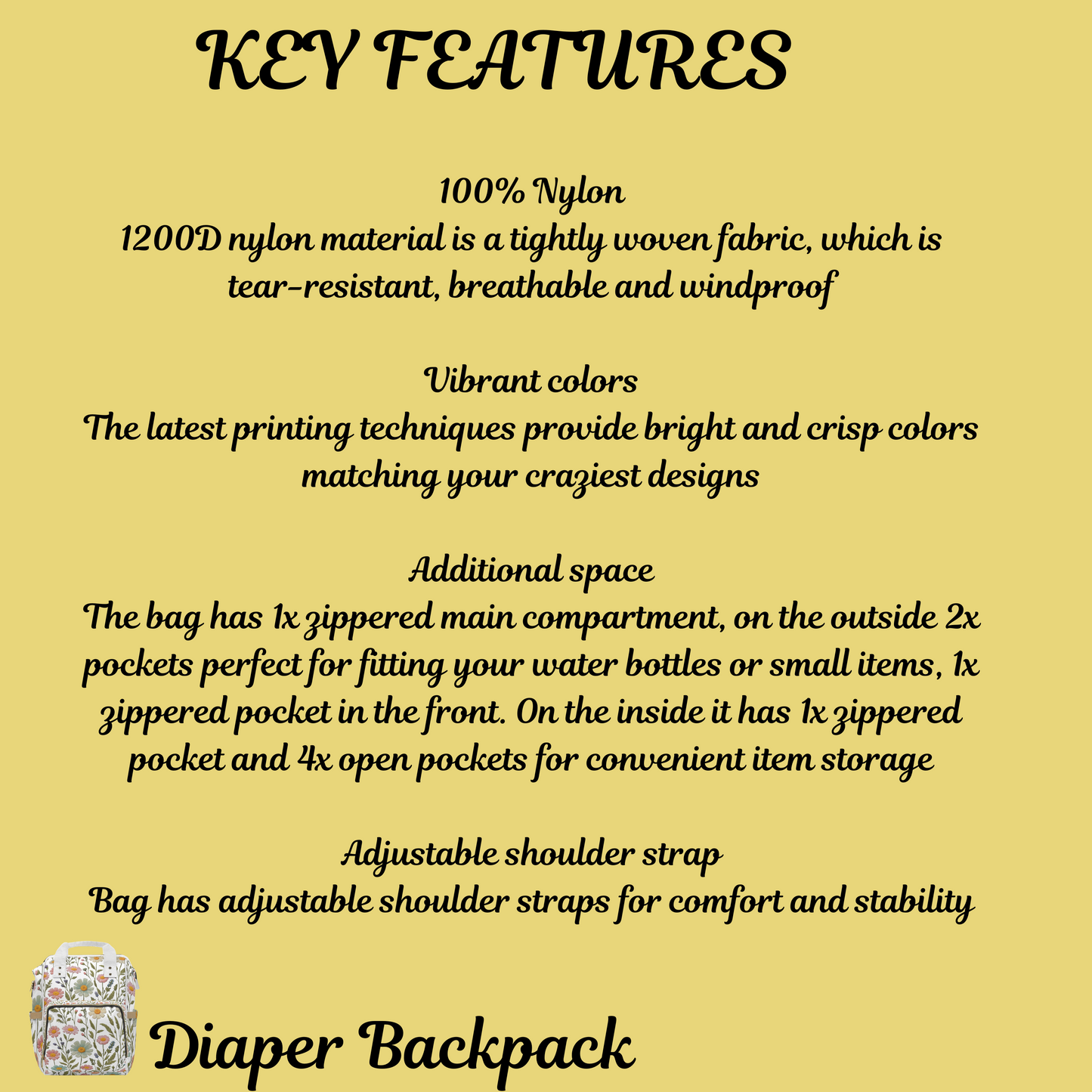 Blue Leaves Multifunctional Diaper Backpack