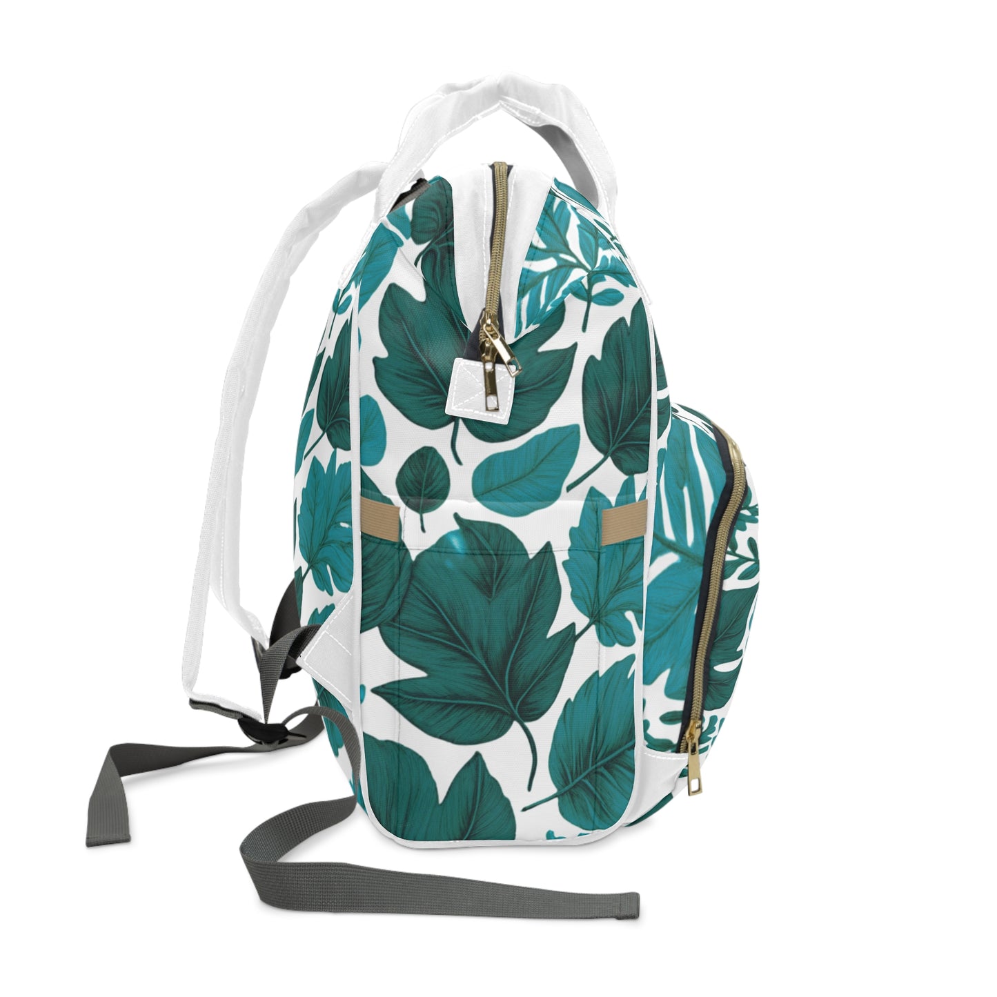 Blue Leaves Multifunctional Diaper Backpack