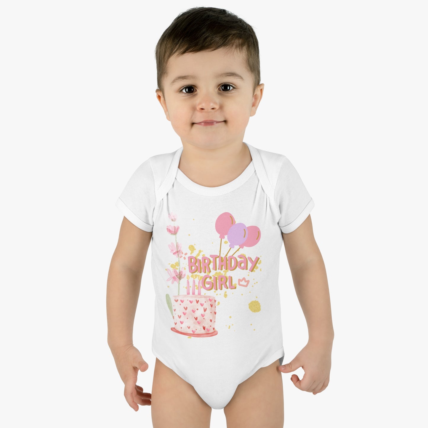 Birthday Girl Baby Rib Bodysuit