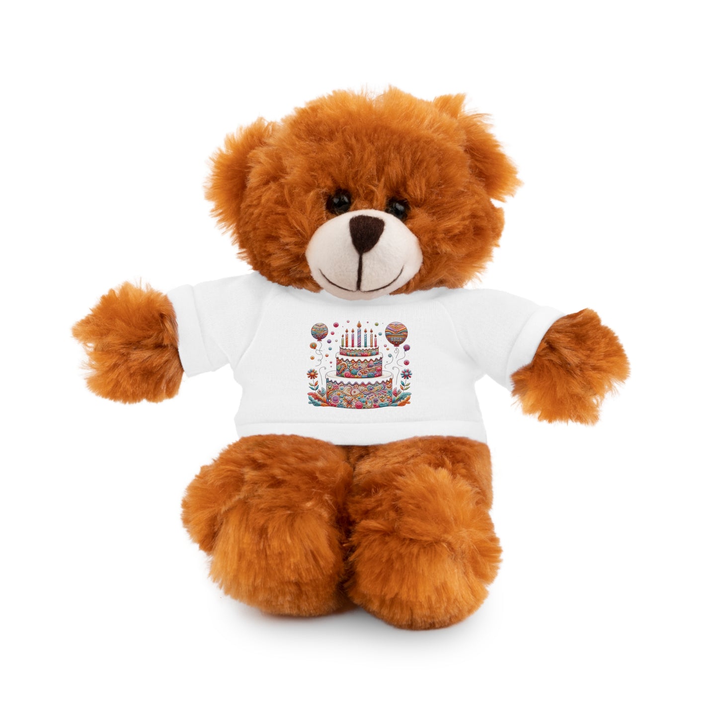 Birthday Cake Print Stuffed Animals with Tee