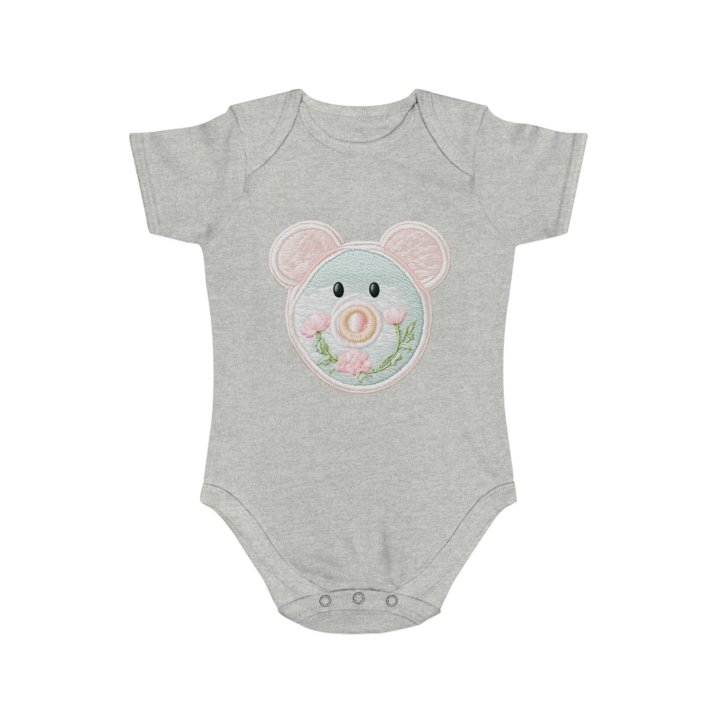 Pink/ Blue Pacifier Girl Short Sleeve Baby Bodysuit