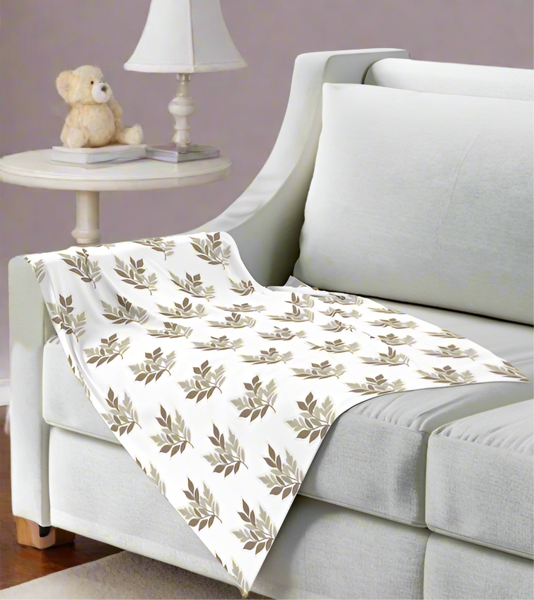 Brown Leaves Baby Swaddle Blanket