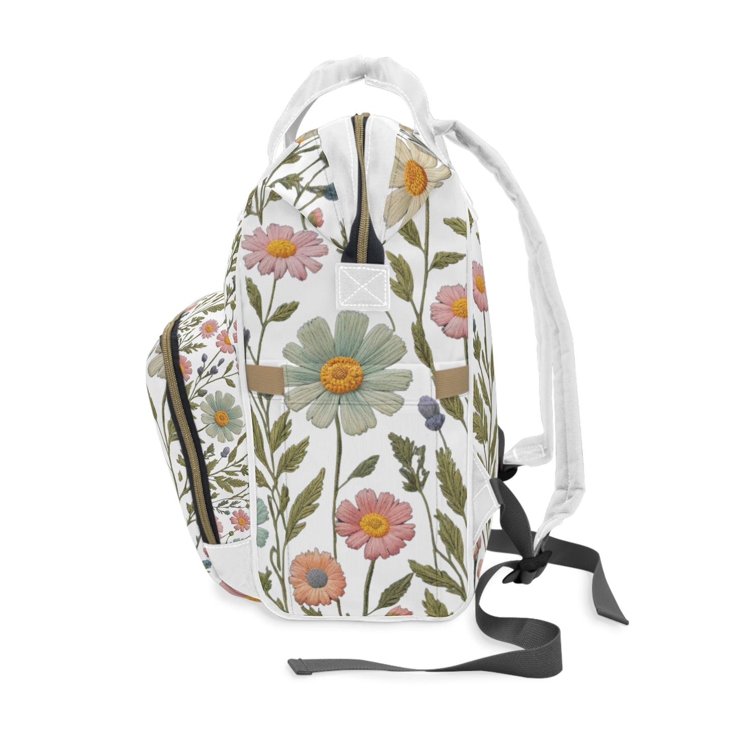 Summer Flowers Multifunctional Diaper Backpack