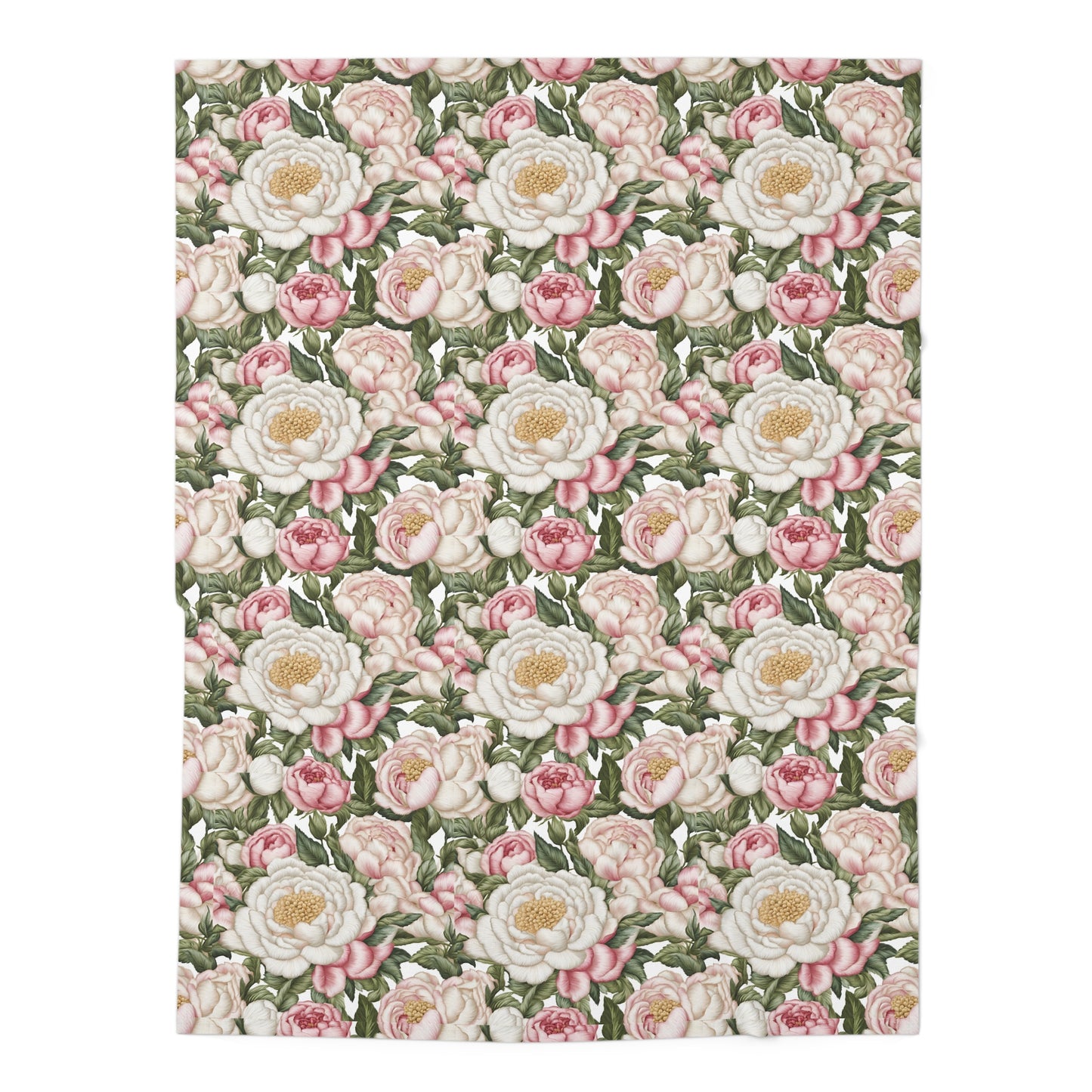 Pink and White Roses Baby Swaddle Blanket