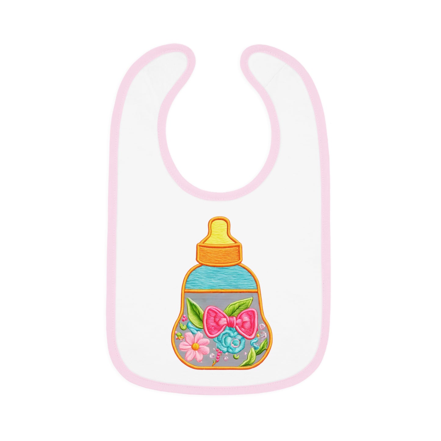 Flower Baby Milk Bottlle Jersey Bib