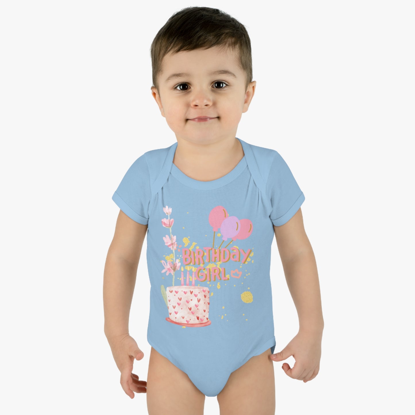 Birthday Girl Baby Rib Bodysuit