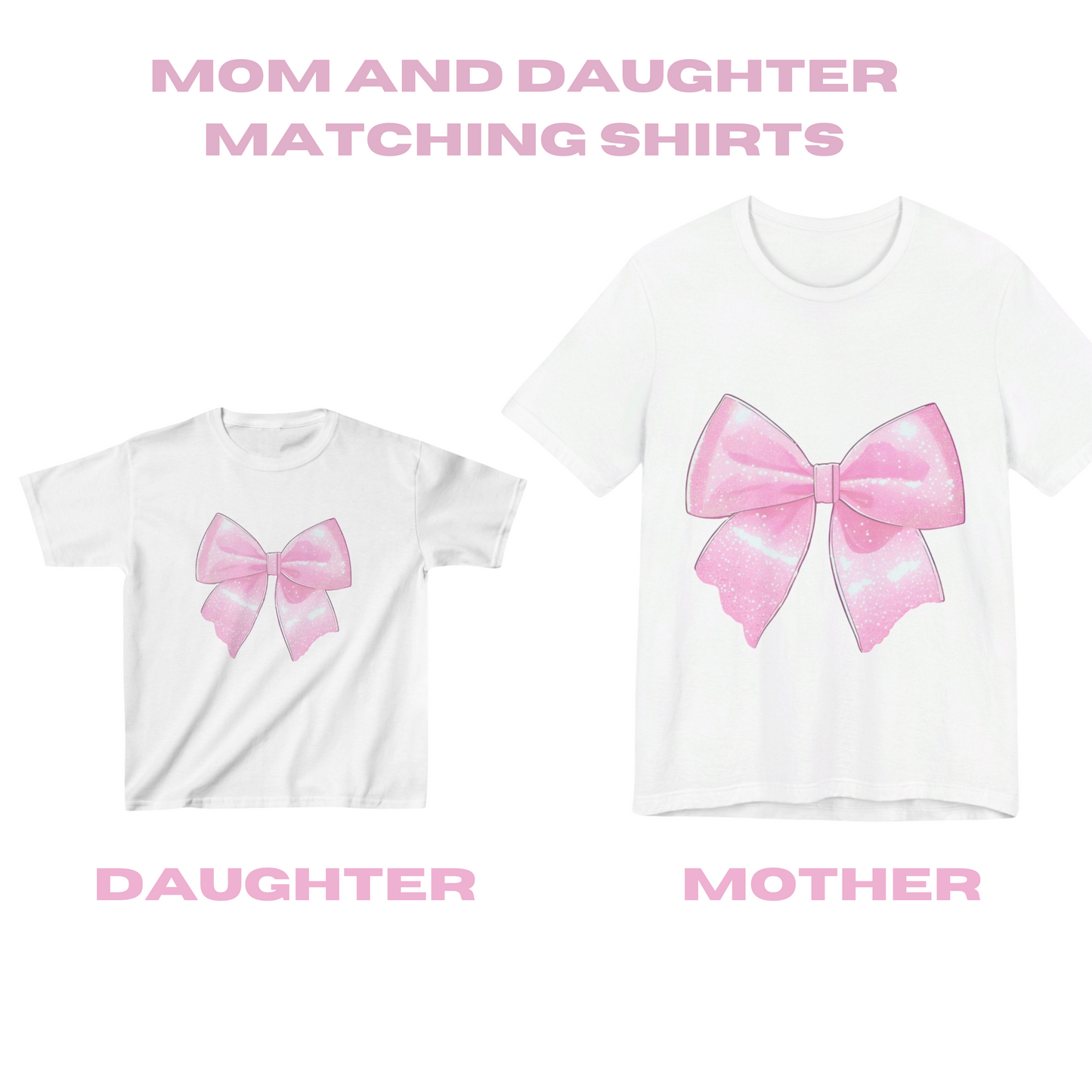 Pink Coquette Matching Bow Jersey Short Sleeve Tee
