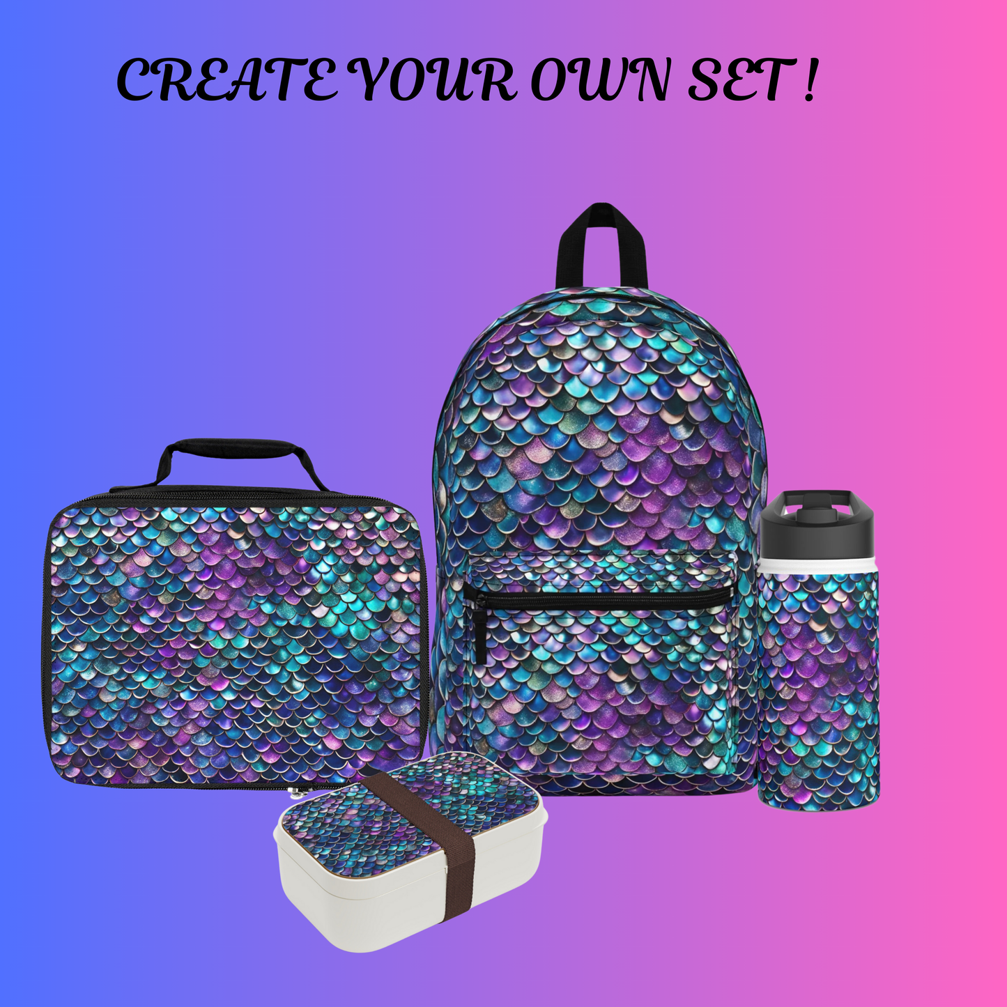 Lavender/ Aquamarine Mermaid Scallops Backpack
