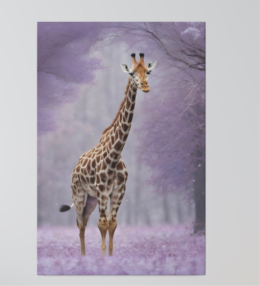 Jungle Giraffe Matte Canvas Art , Stretched 0.75”