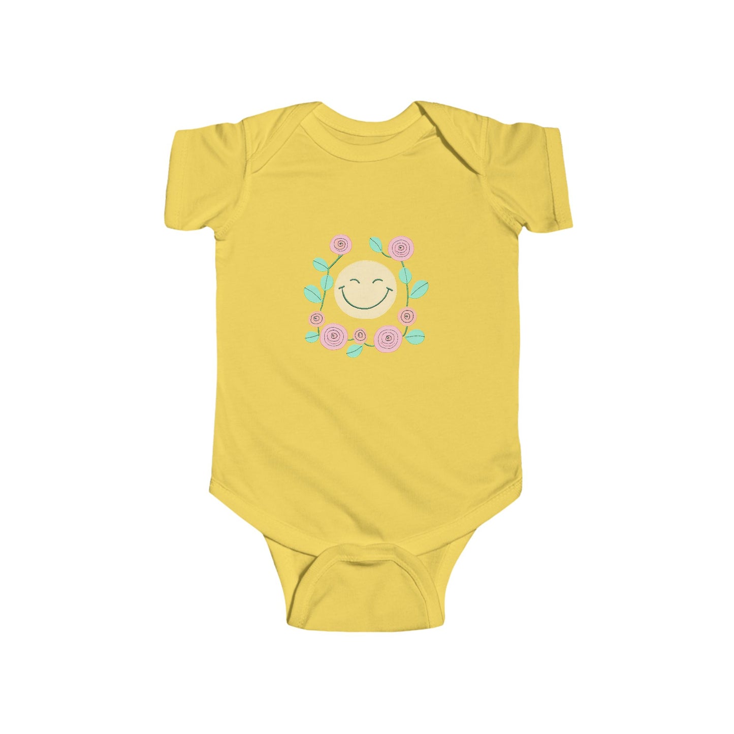 Smiling Face Floral Infant Outfit