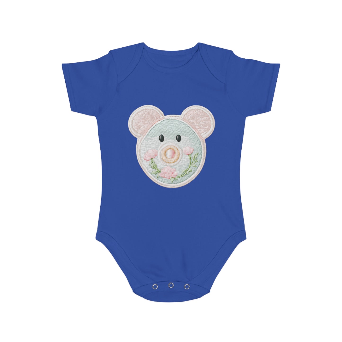 Pink/ Blue Pacifier Girl Short Sleeve Baby Bodysuit