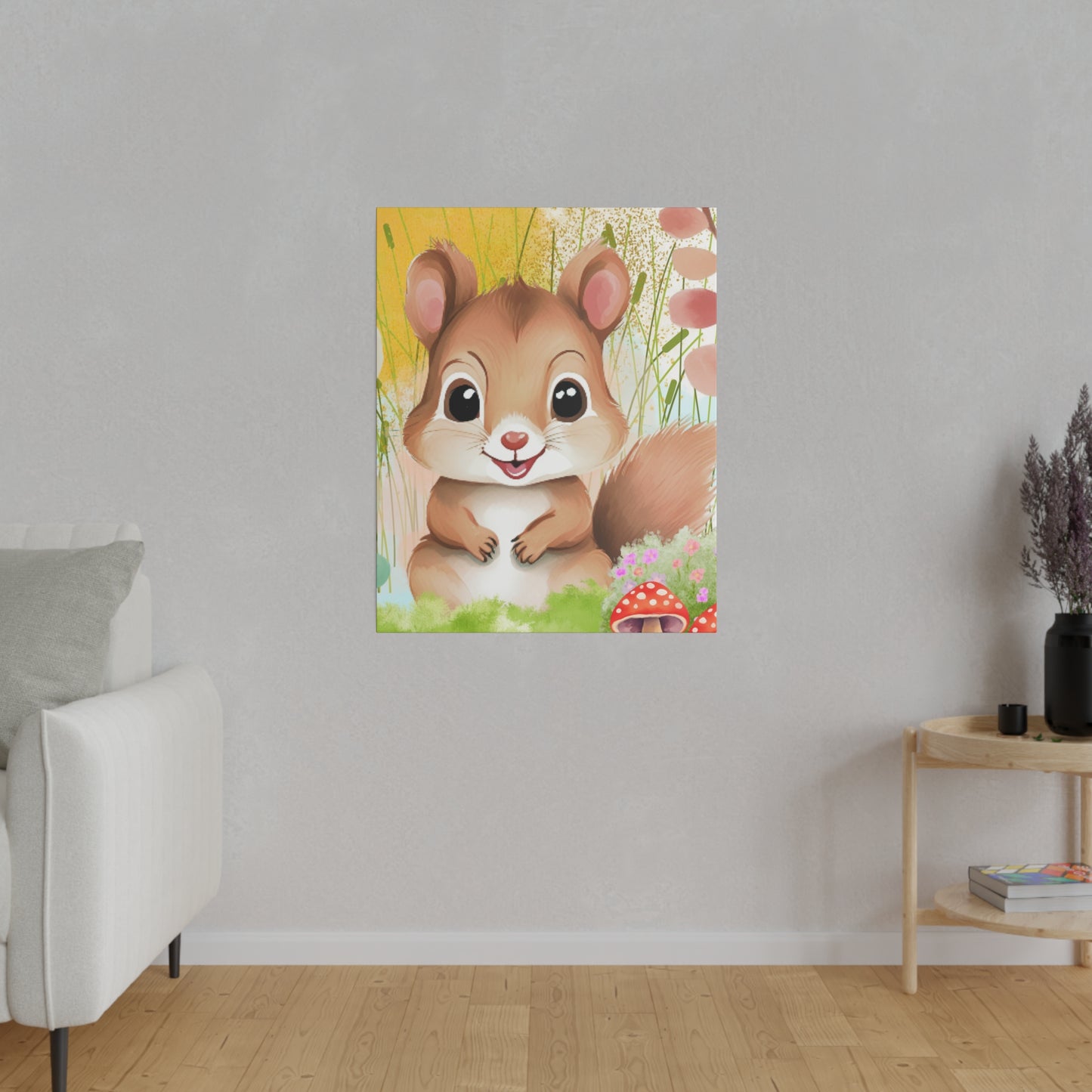 Baby Squirrel Matte Canvas Print, Stretched 0.75”