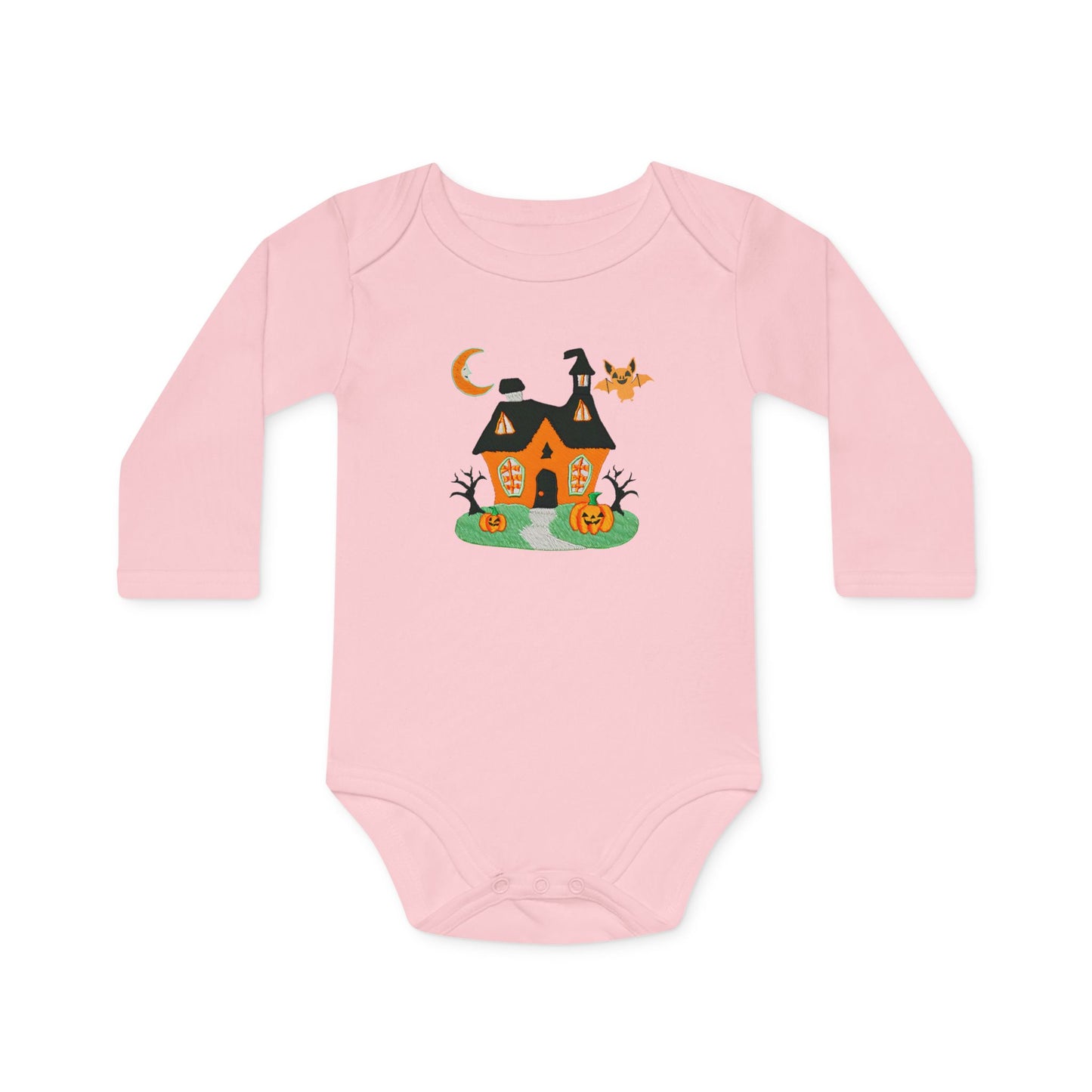 Haunted House Baby Long-Sleeve Organic Bodysuit