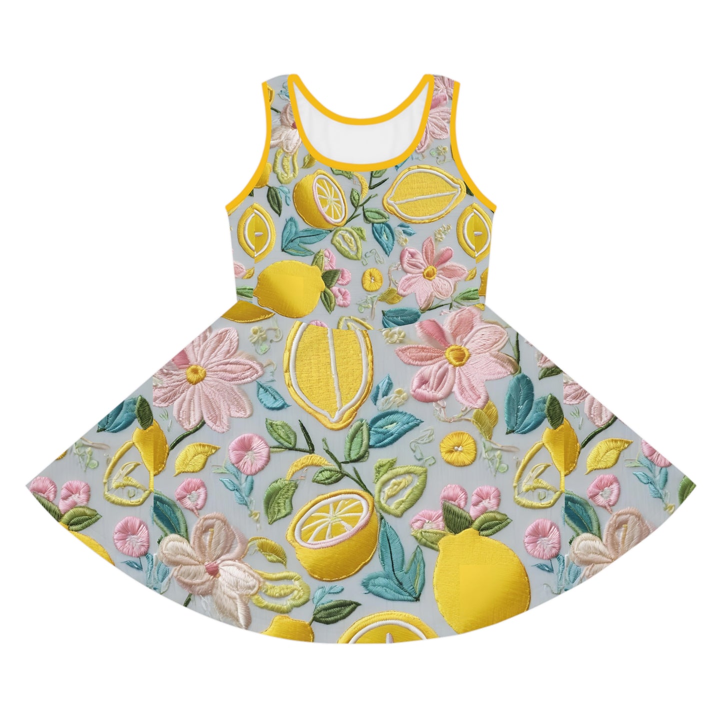 Ella Bella Lemons and Flowers Girls' Sleeveless Sundress