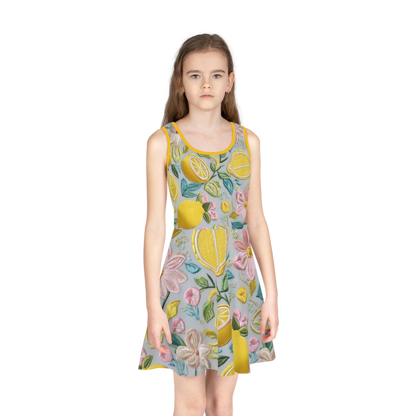 Ella Bella Lemons and Flowers Girls' Sleeveless Sundress