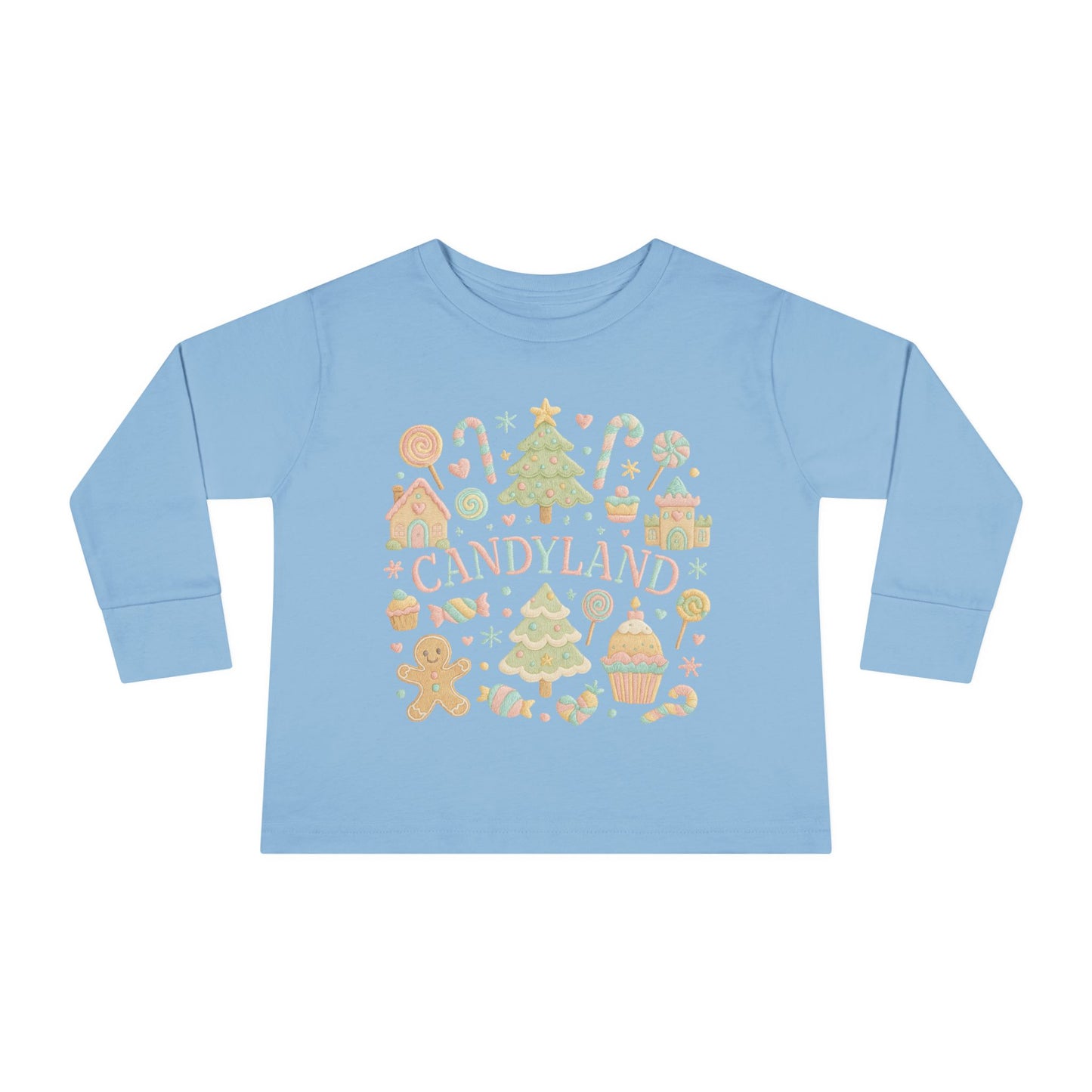Candyland Toddler Long Sleeve Tee — Christmas Gingerbread Holiday Shirt