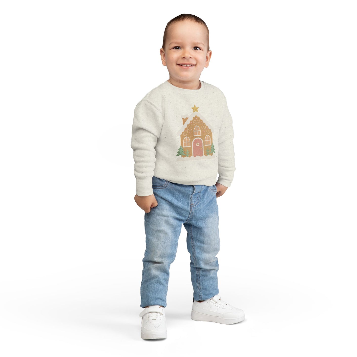 Toddler Sweatshirt - Cute Gingerbread House Christmas Pullover for Kids