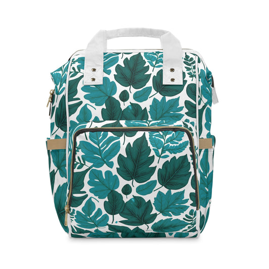 Blue Leaves Multifunctional Diaper Backpack