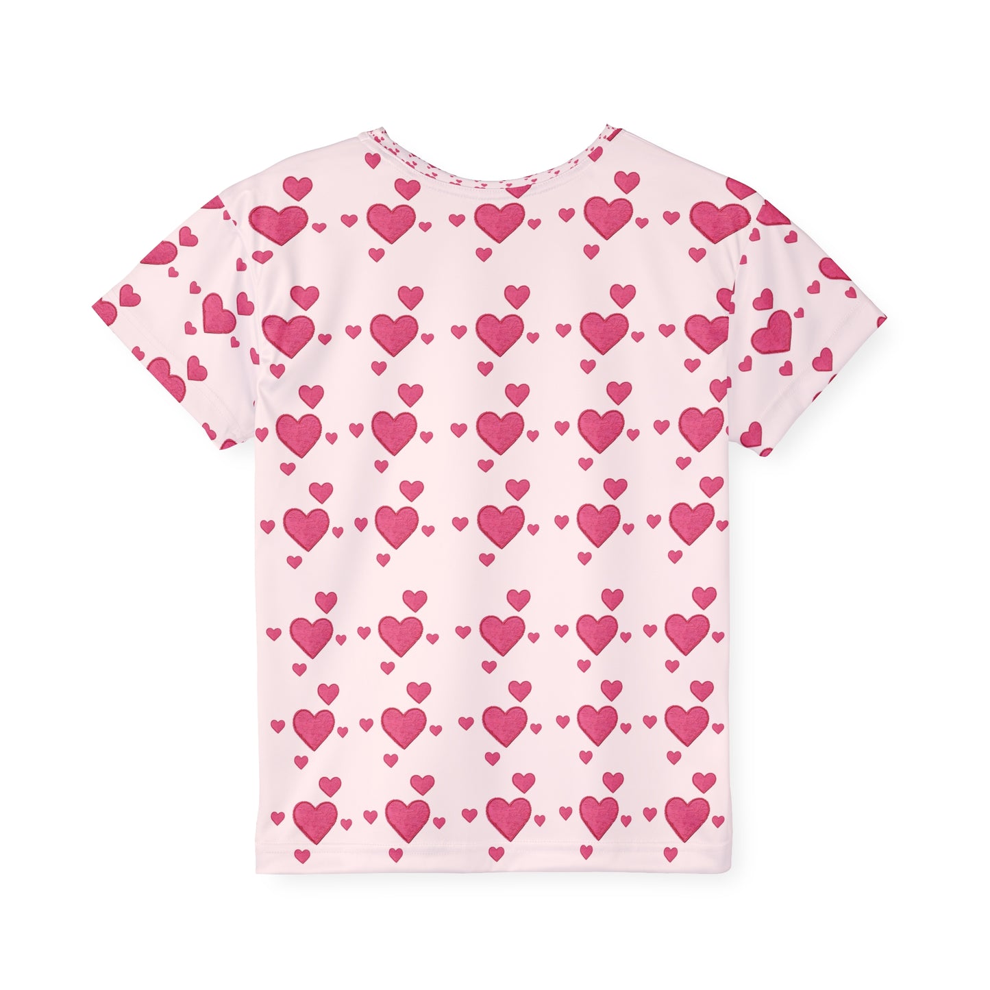 Girl Jersey Sports Shirt with Pink Hearts Design