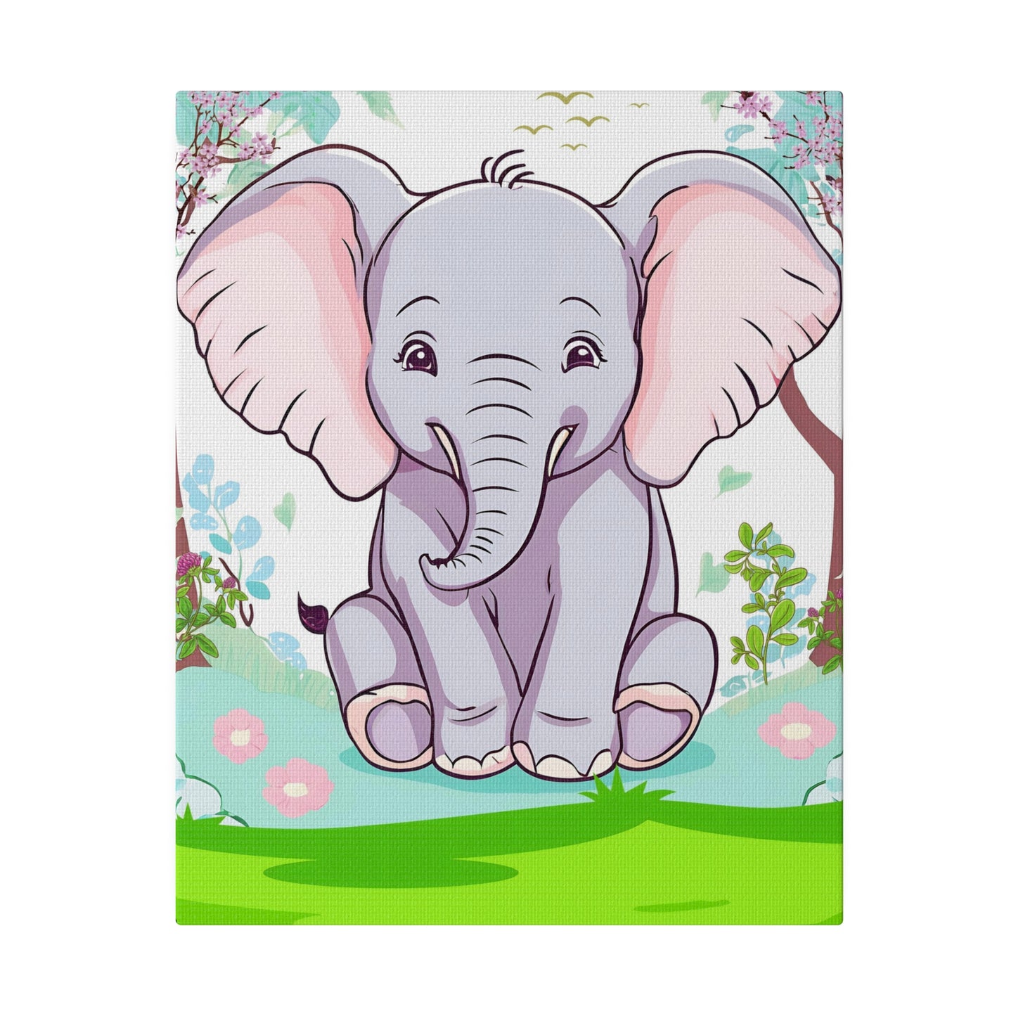 Cute Elephant Matte Canvas, Stretched, 0.75"