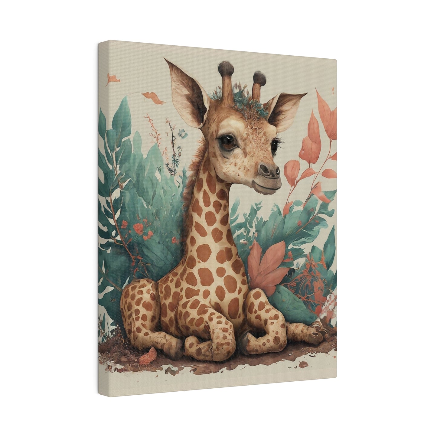 Canvas Print Baby Giraffe, Stretched 0.75”