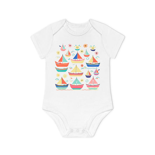 Nautical Sailboat Organic Bodysuit