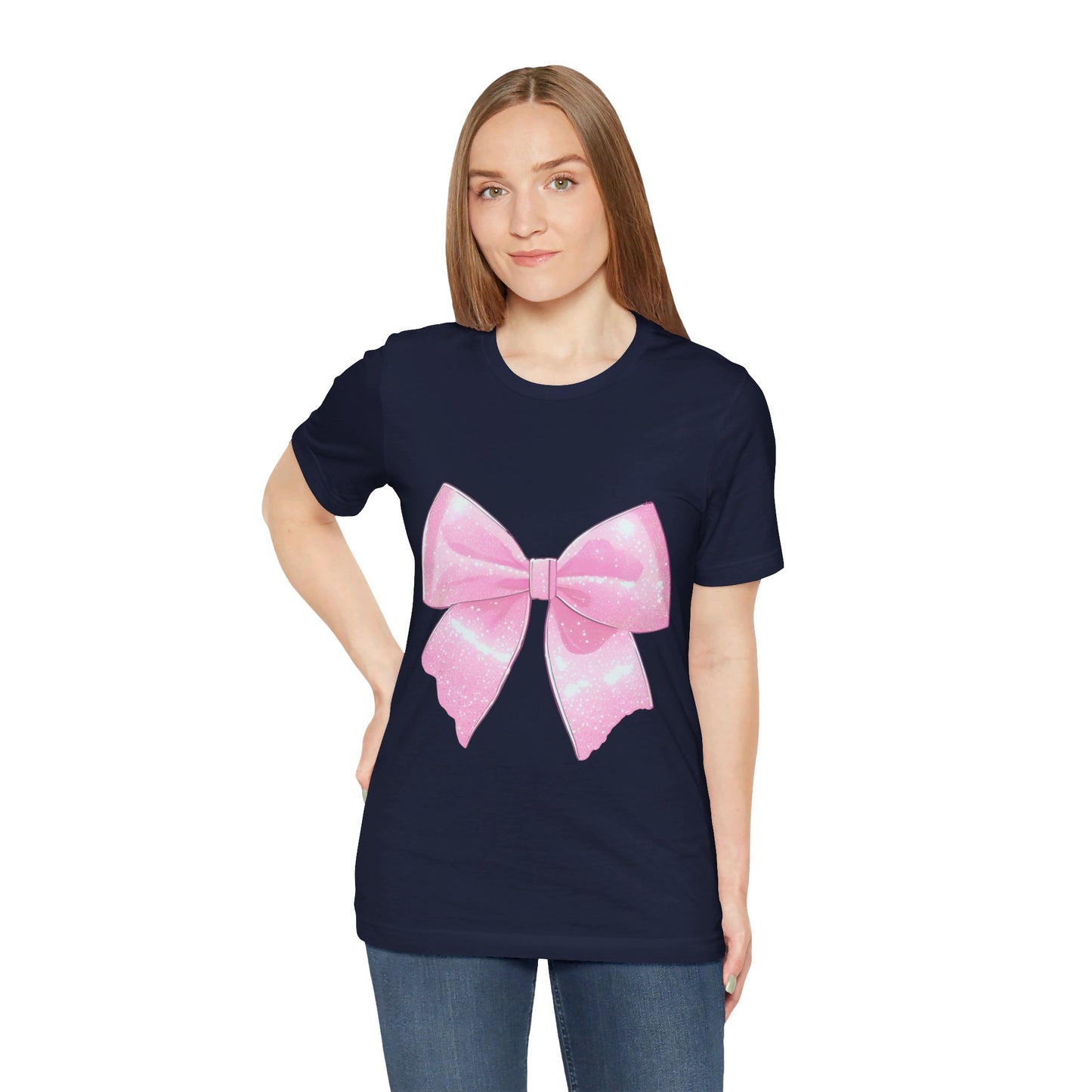 Mom Pink Coquette Bow Jersey Short Sleeve Tee