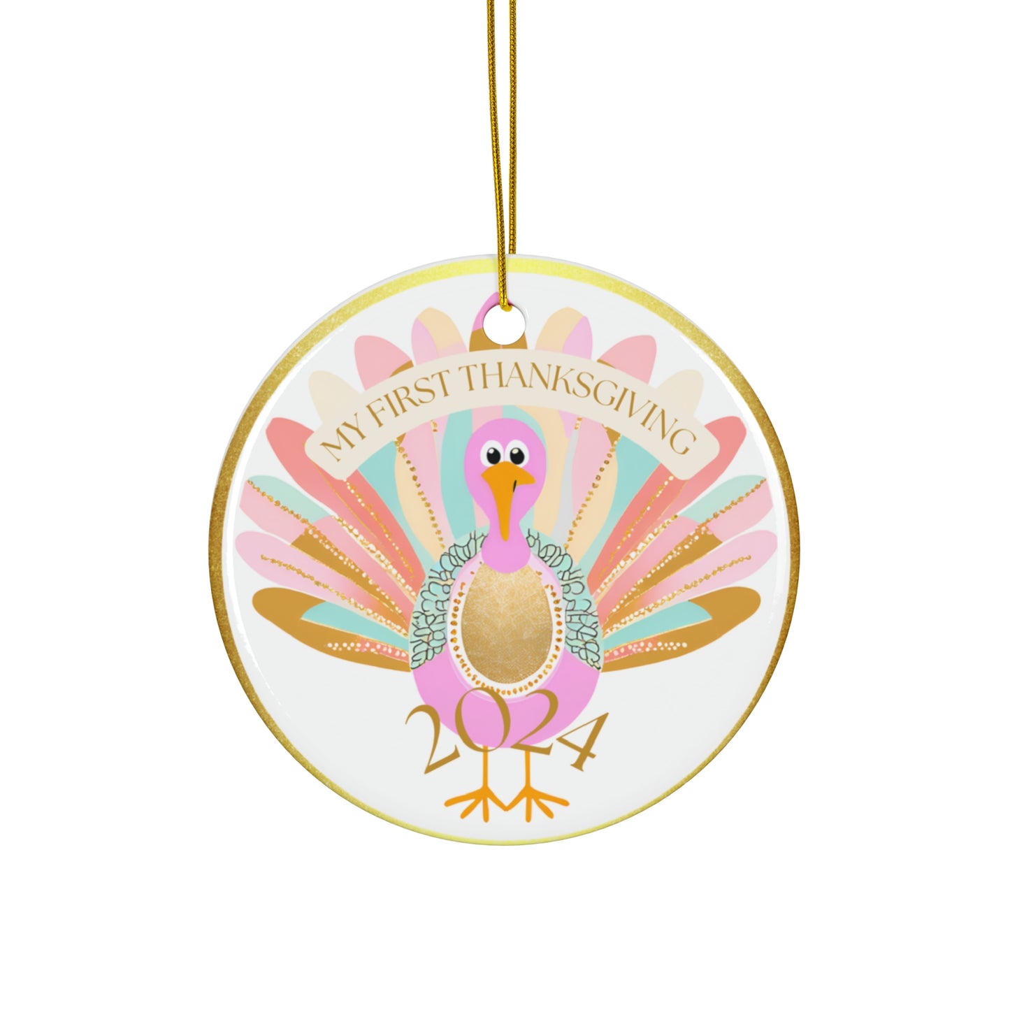 Ceramic Ornament - First Thanksgiving Decoration