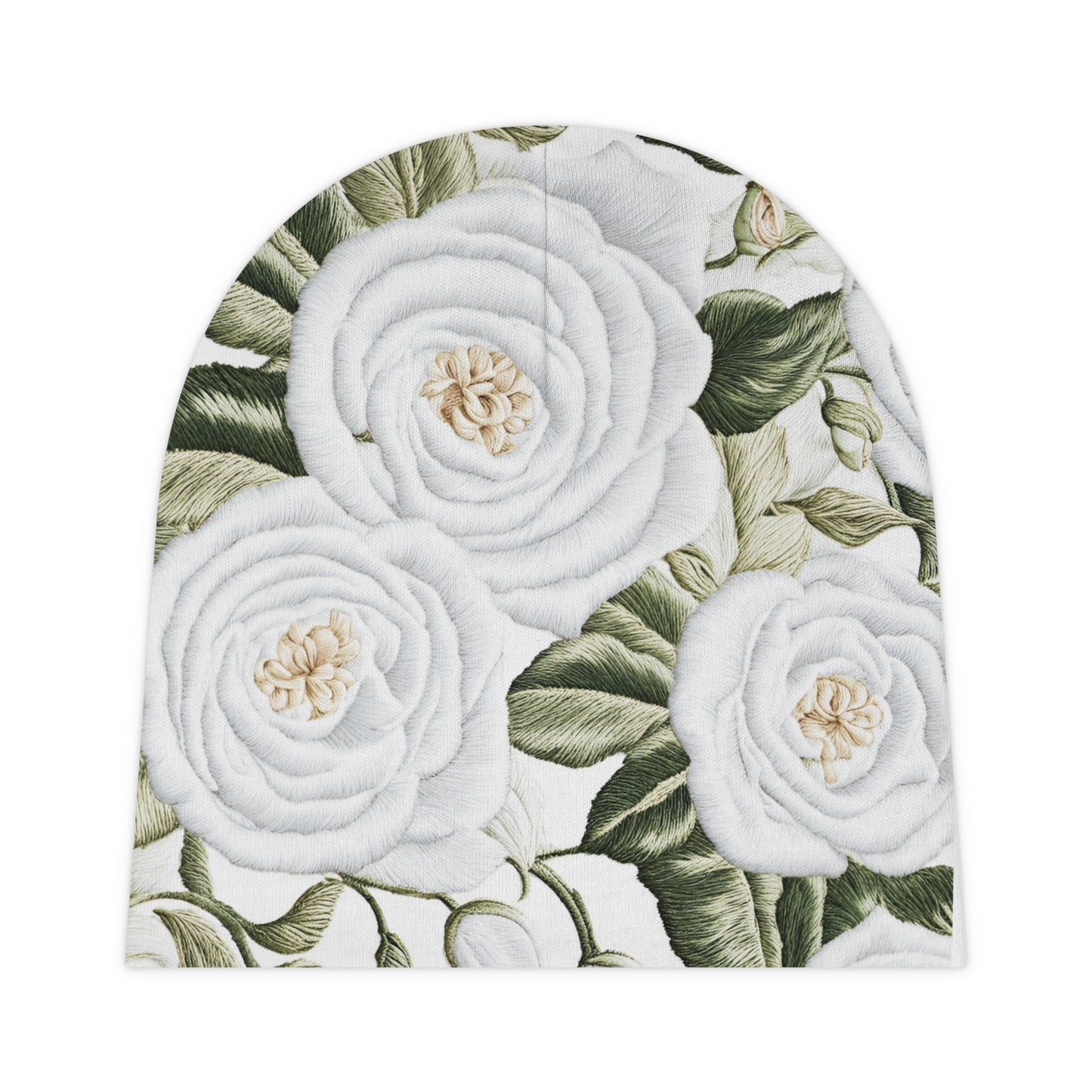 White Rose Baby Beanie