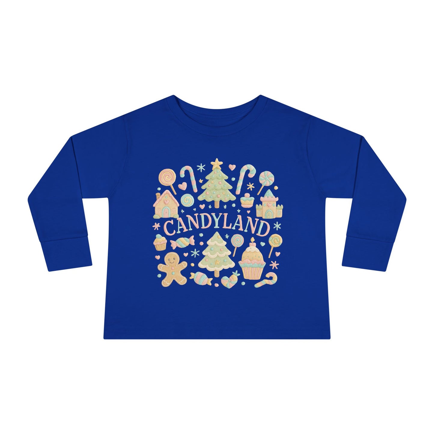 Candyland Toddler Long Sleeve Tee — Christmas Gingerbread Holiday Shirt