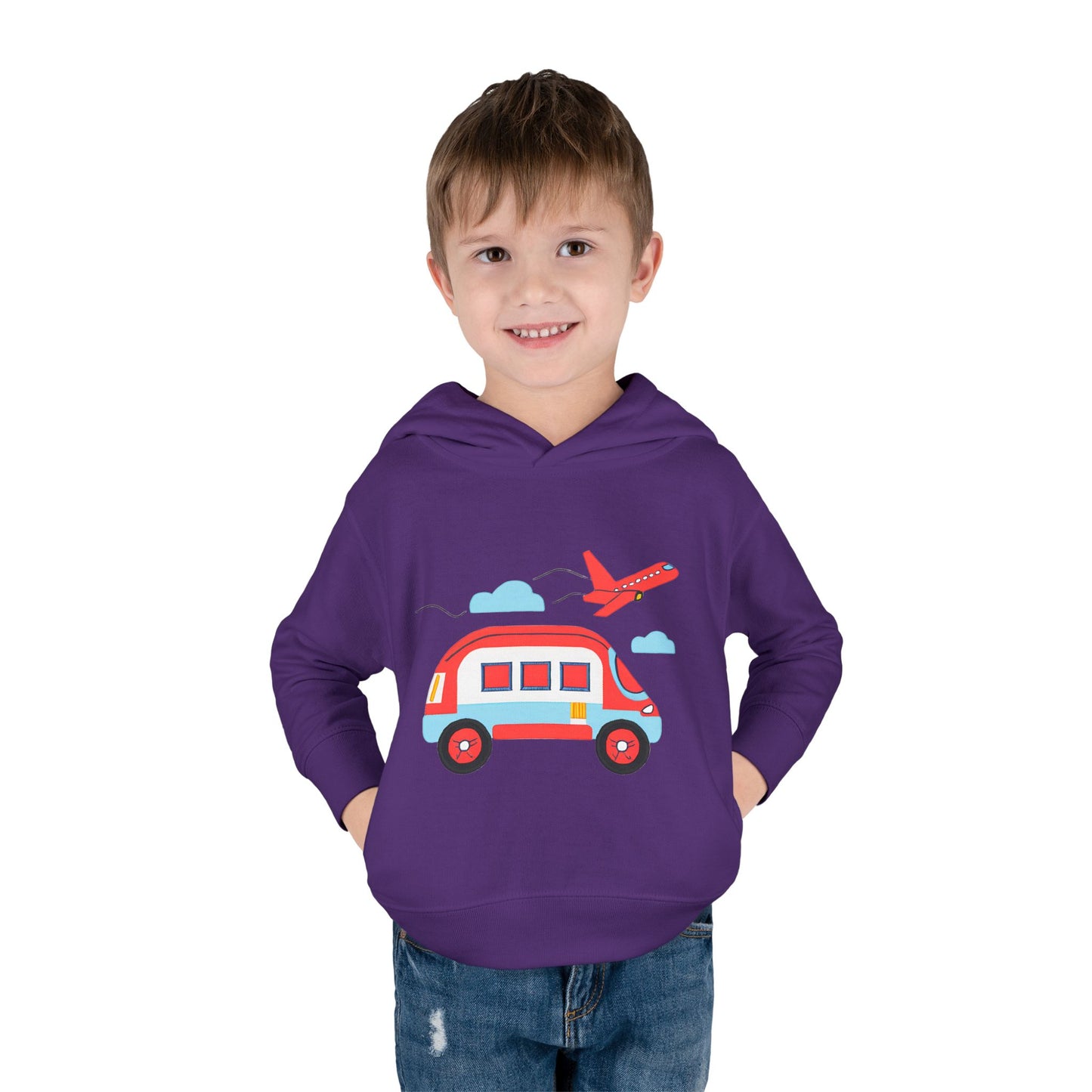 Airplane and Van Fleece Hoodie for Toddlers