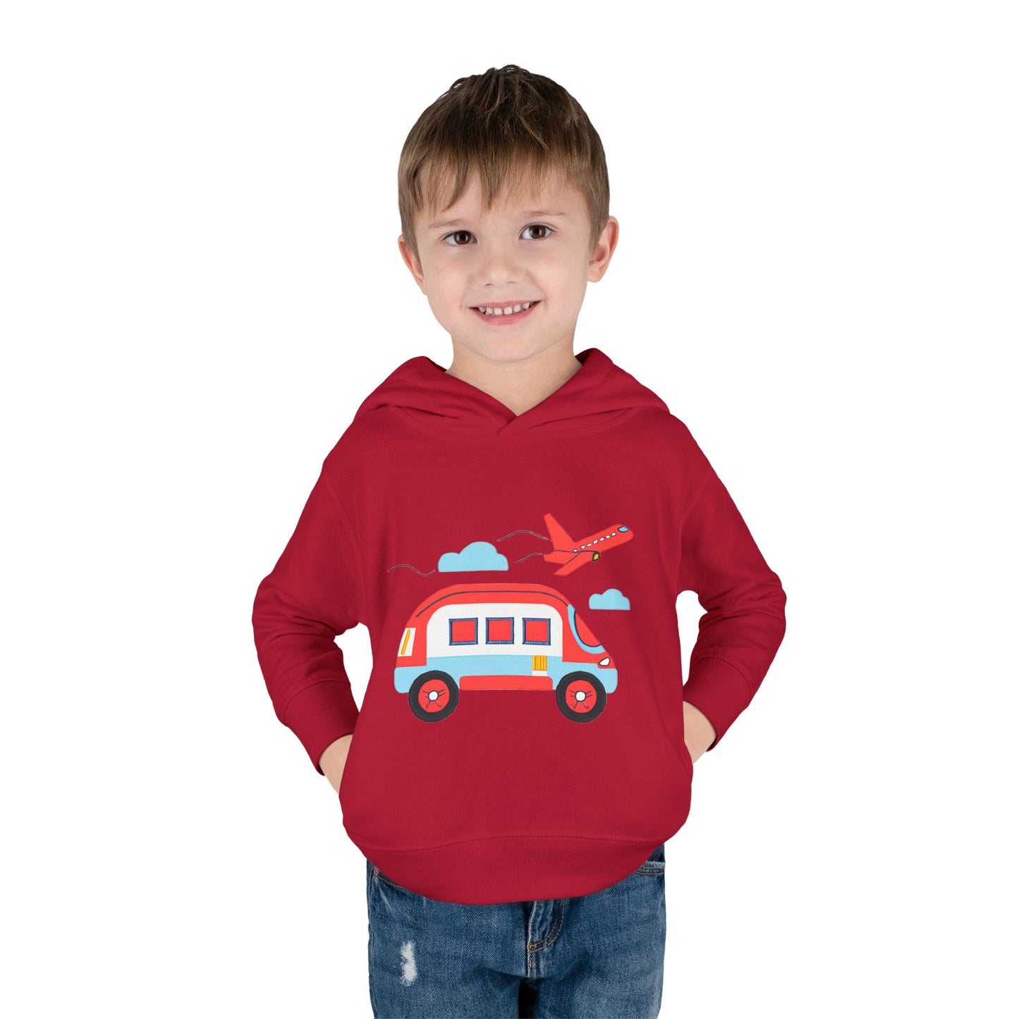 Airplane and Van Fleece Hoodie for Toddlers