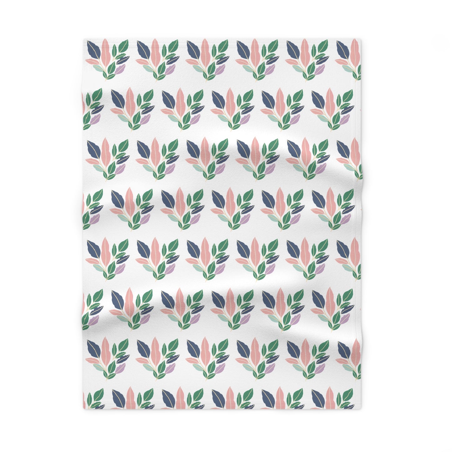 Tricolor Leaves Soft Fleece Baby Blanket