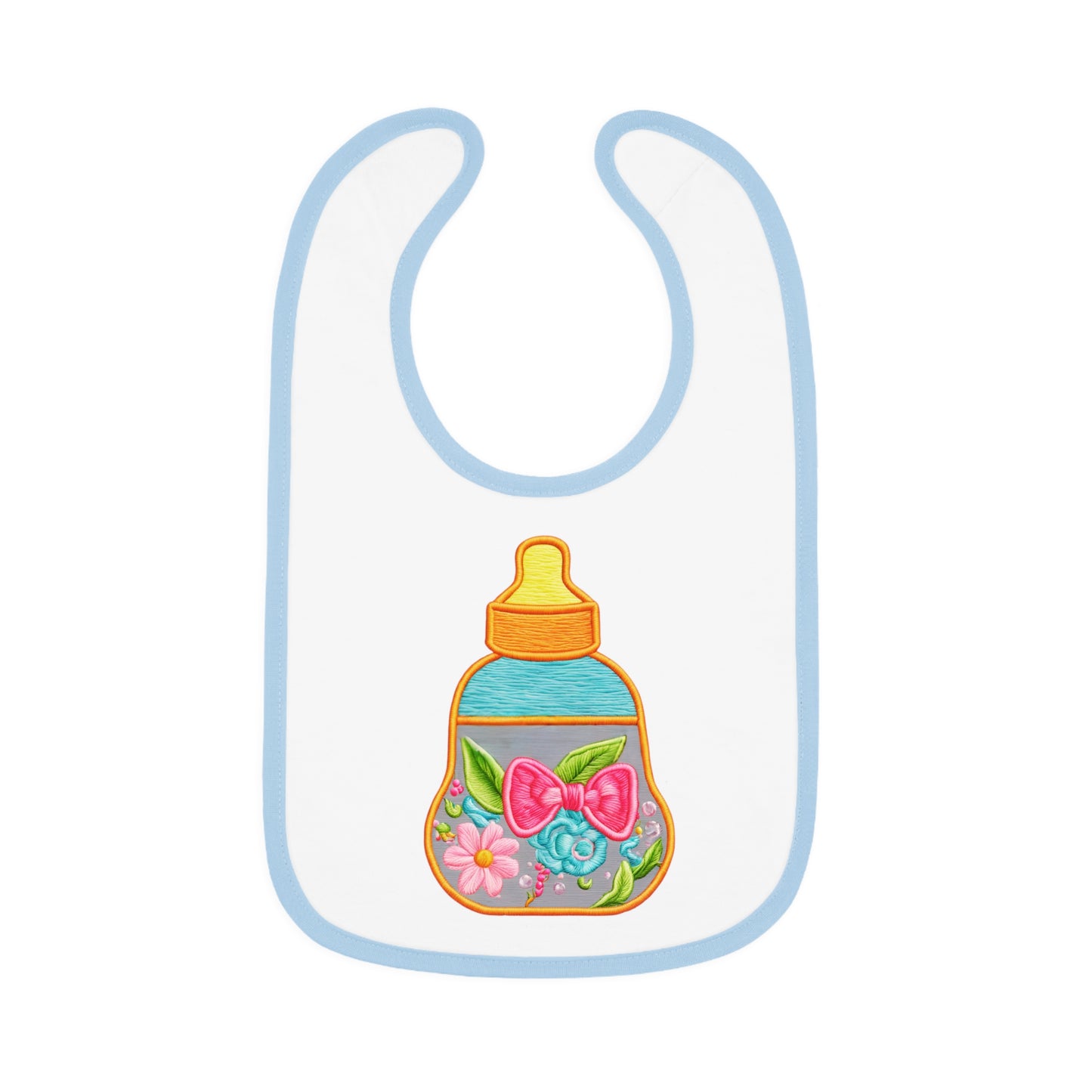 Flower Baby Milk  Bottlle Jersey Bib