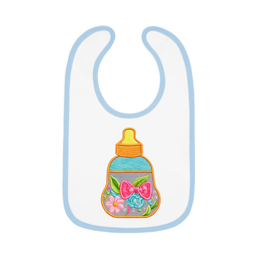 Flower Baby Milk  Bottlle Jersey Bib