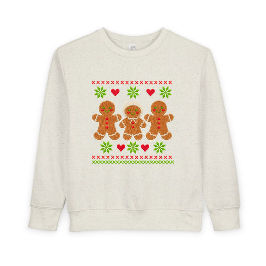 Toddler Sweatshirt - Cute Gingerbread Family Christmas Holiday Crewneck
