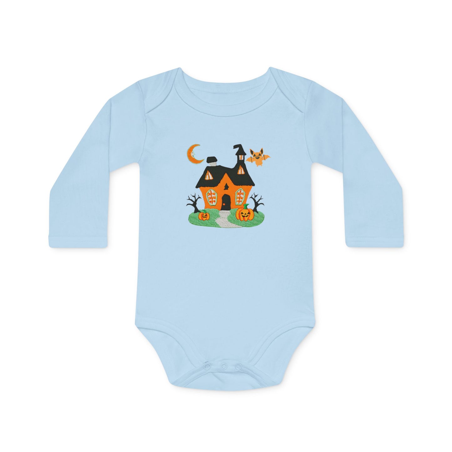 Haunted House Baby Long-Sleeve Organic Bodysuit