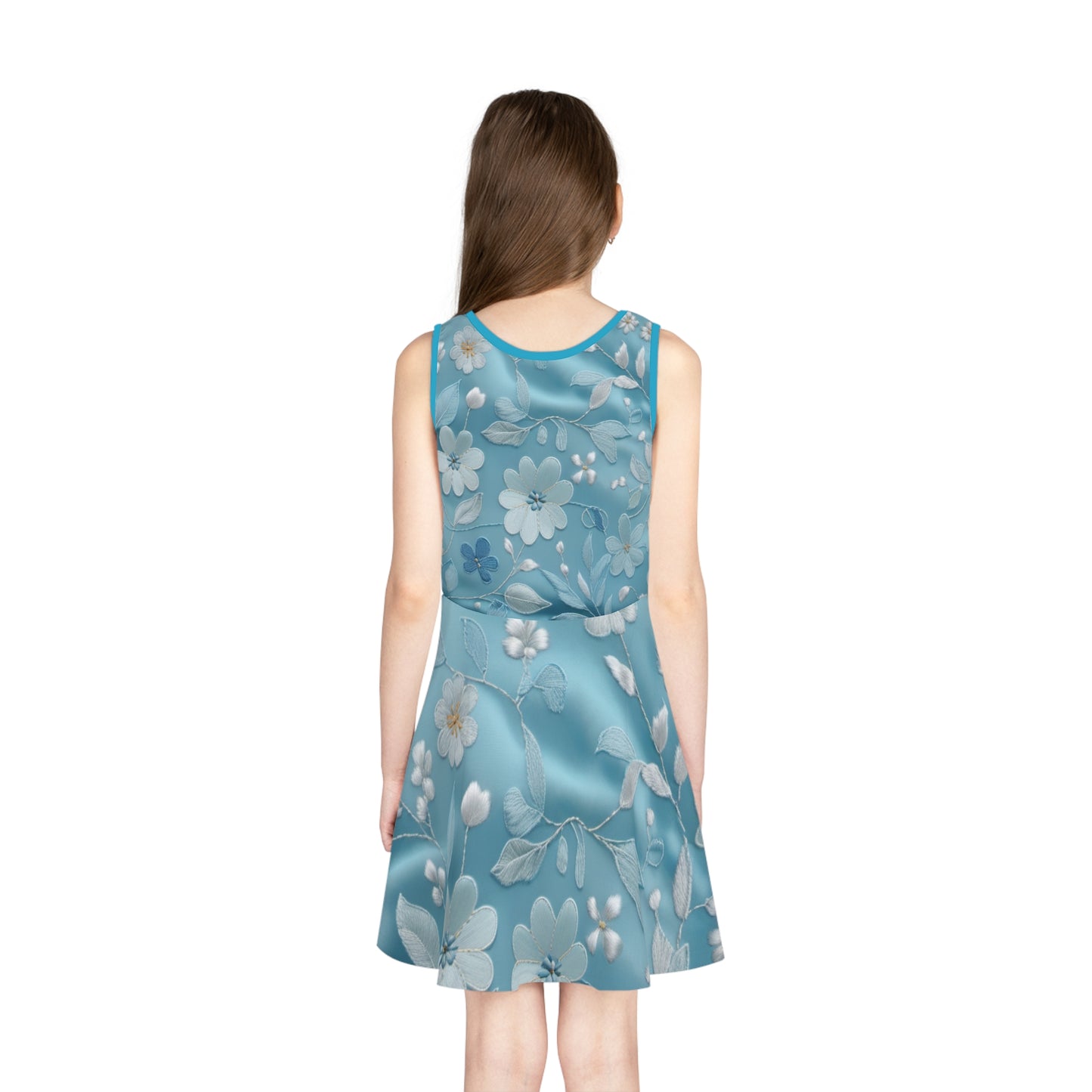 Blue Flowers Girls' Sleeveless Sundress