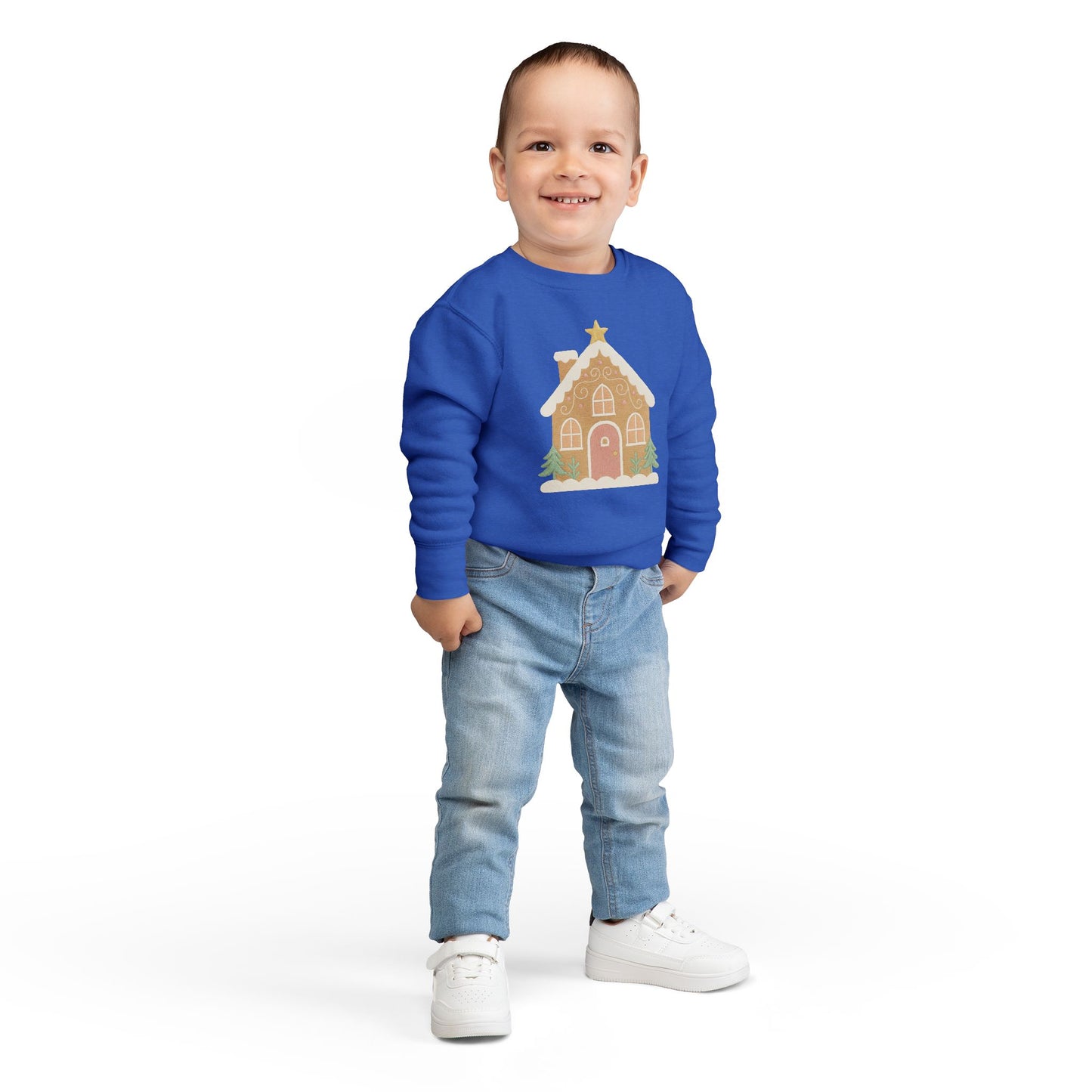 Toddler Sweatshirt - Cute Gingerbread House Christmas Pullover for Kids