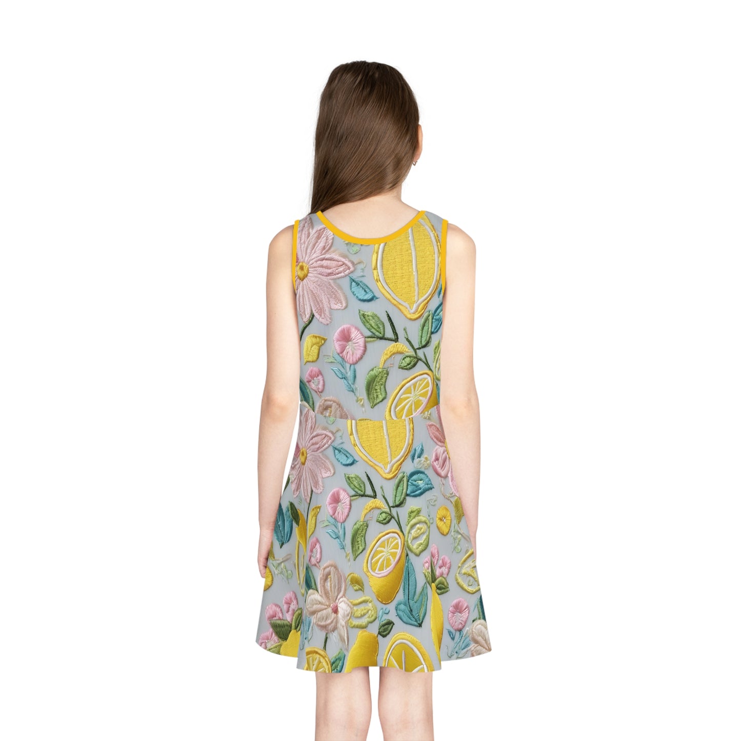 Ella Bella Lemons and Flowers Girls' Sleeveless Sundress