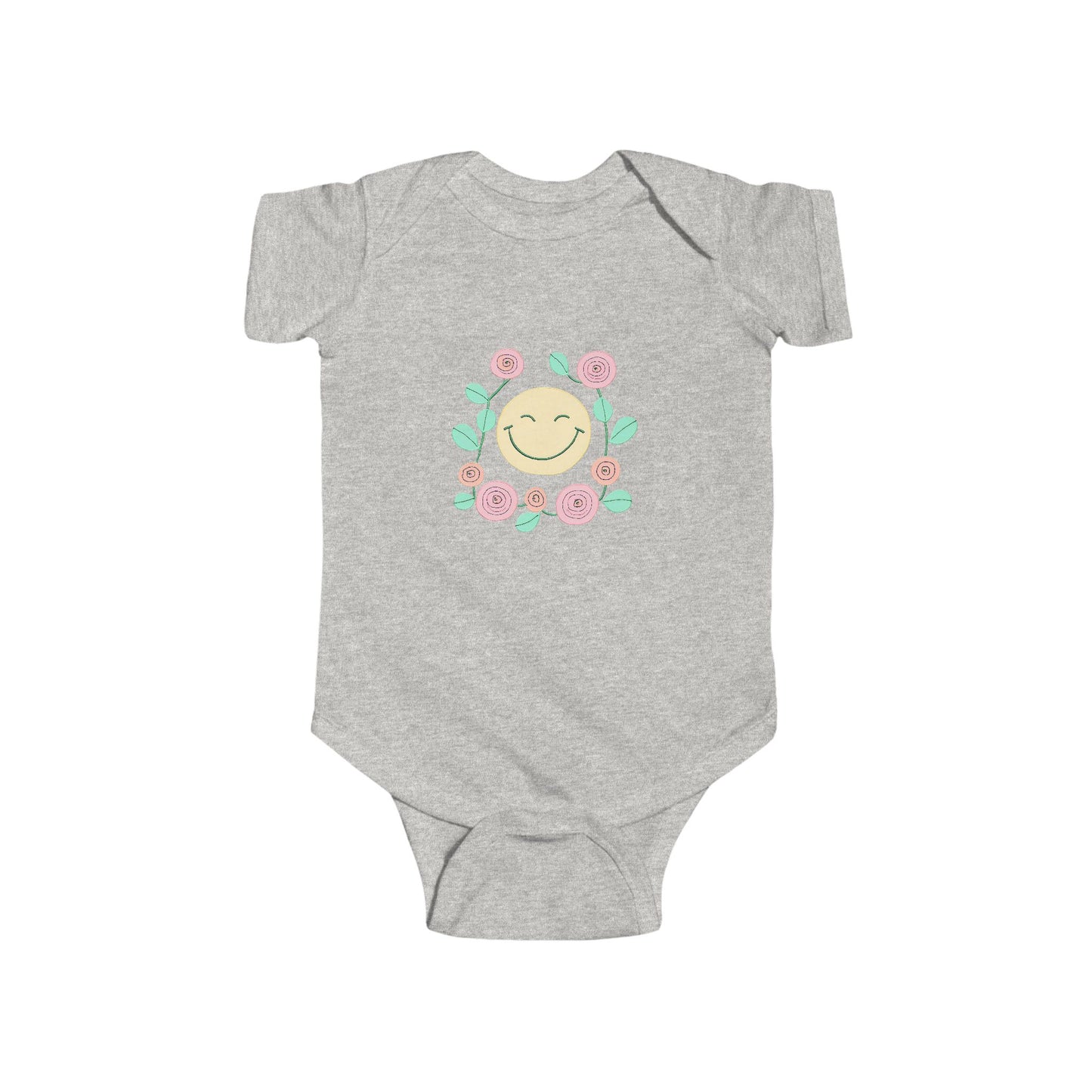 Smiling Face Floral Infant Outfit